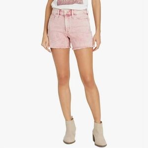 NWT Universal Thread Pink Acid Washed High-Rise Midi Denim Jean Shorts Size 2/26